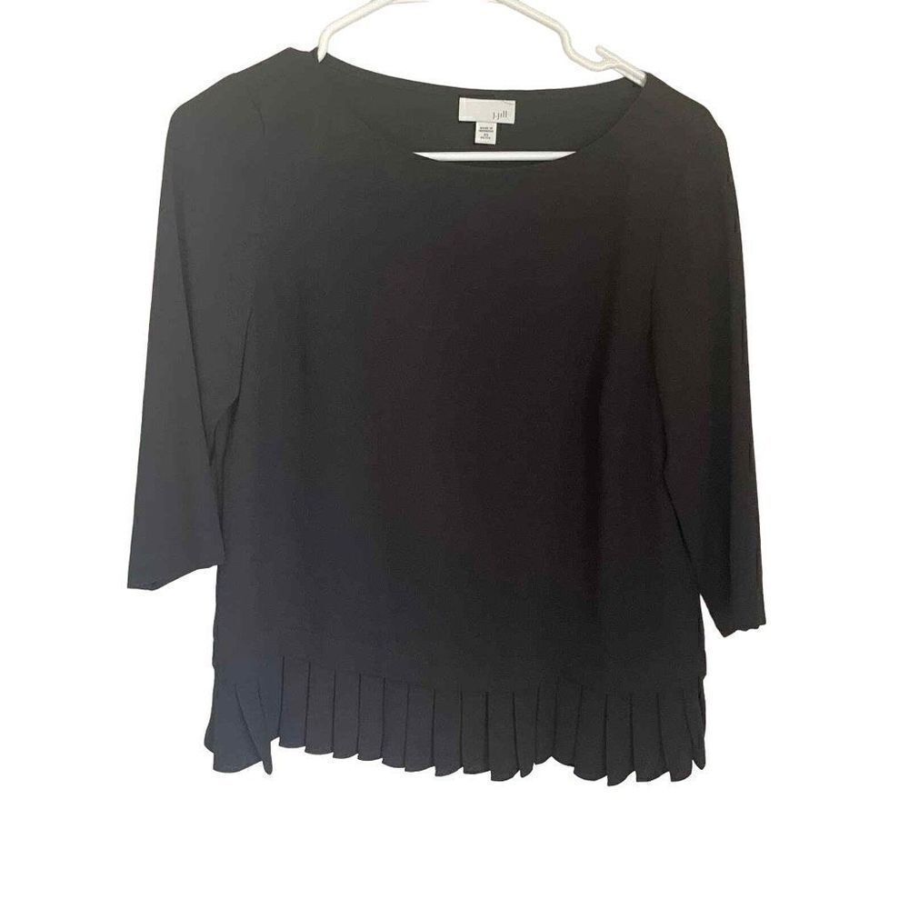 J. Jill Black Pleated Blouse Size XS Petite‎